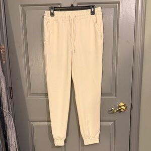 H&M Cream Waffle Knit Joggers